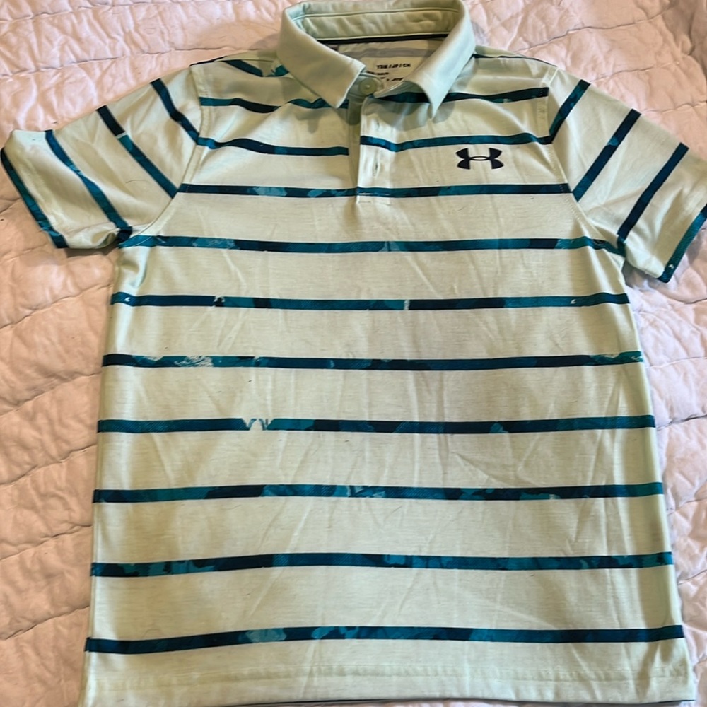 Polo green blue striped.